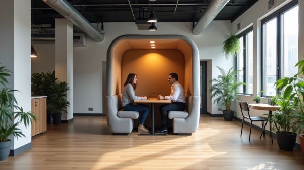Optimisez votre travail en duo avec une cabine acoustique collaborative